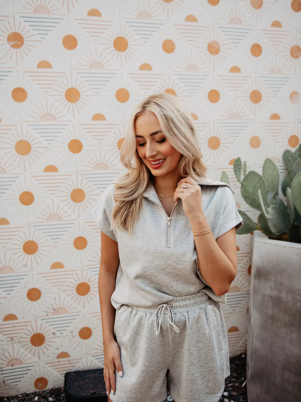 HEATHER GRAY SHORTS SET