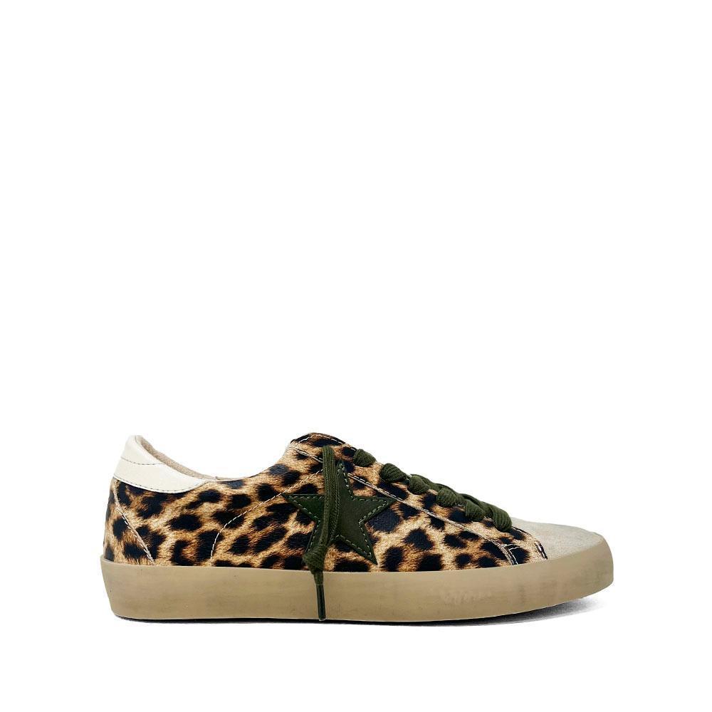 Shushop Leopard and Green Star Sneakers