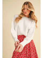 Load image into Gallery viewer, White Boxy Crop Sweater
