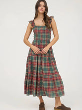 Load image into Gallery viewer, Plaid Smocked Tiered Midi Dress

