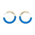 Gold Hoop with Blue Acrylic Gameday 2" Hoop Earring