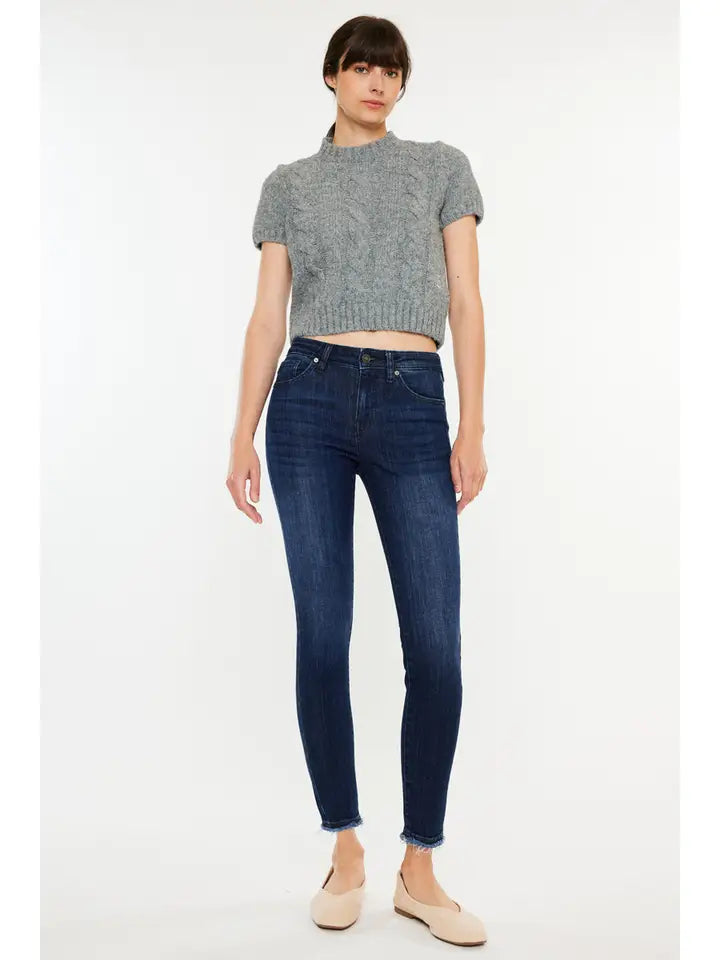 KanCan Dark Wash Mid-Rise Ankle Skinny Jeans