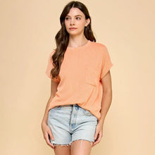 Load image into Gallery viewer, PEACH Ribbed Top with Pockets
