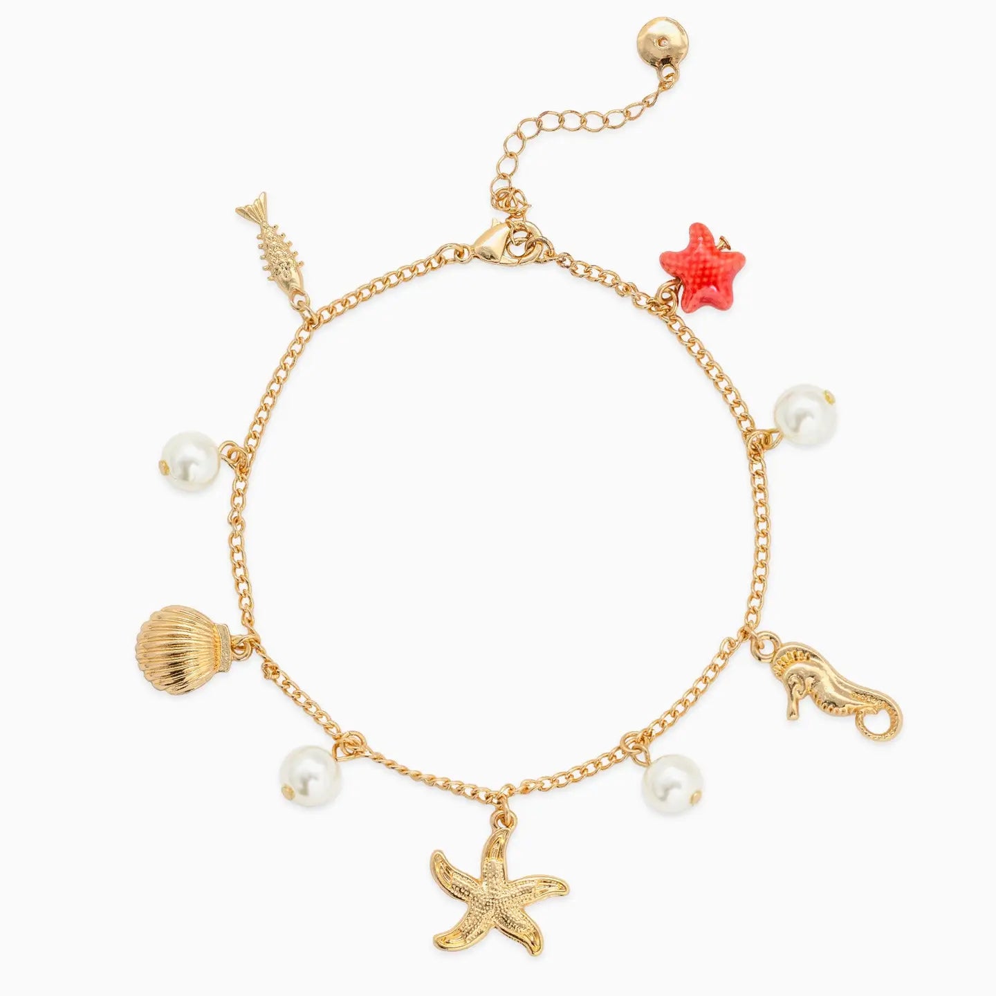Sealife Ocean Bloom Red Starfish Anklet
