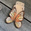 Butterfly Wing  Hand Painted Wood Earrings