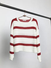 Load image into Gallery viewer, Classic Striped Knit Sweater in rust
