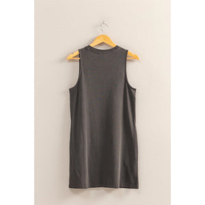 Sleeveless Mini Dress IN WASHED BLACK