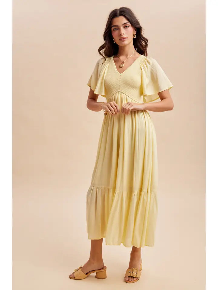 Lemon Water Modal Smocked Dress