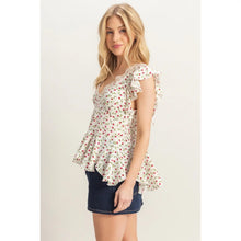 Load image into Gallery viewer, Flutter Sleeve Peplum Blouse
