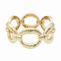 Worn Gold Open Circle Metal Stretch Bracelet