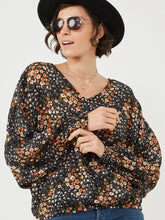 Load image into Gallery viewer, Smocked Cuff Floral Dolman Top
