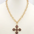 Gold Chain with Brown Freshwater Coin Pearl 16"-18" Necklace