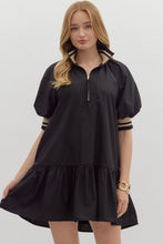 Load image into Gallery viewer, BLACK CONTRAST COLLAR DRESS
