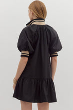 Load image into Gallery viewer, BLACK CONTRAST COLLAR DRESS
