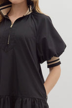 Load image into Gallery viewer, BLACK CONTRAST COLLAR DRESS
