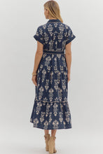 Load image into Gallery viewer, NAVY BOTANICAL BEAUTY DRESS
