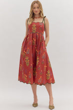 Load image into Gallery viewer, FALLING FOR YOU SCALLOPED TIE STRAP DRESS IN WINE
