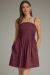 MERLOT PLEATED BODICE MINI DRESS WITH SPAGHETTI STRAPS