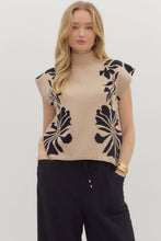 Load image into Gallery viewer, FLORAL KNIT MOCK NECK KNIT TOP IN ECRU
