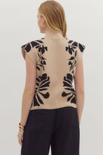 Load image into Gallery viewer, FLORAL KNIT MOCK NECK KNIT TOP IN ECRU
