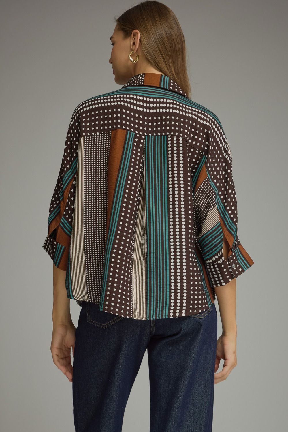 ENTRO MULTI COLOR FALL BUTTON CLOSURE TOP