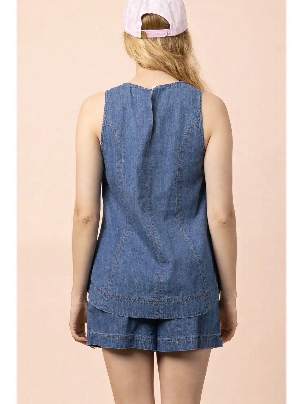 INDIGO Washed Denim Swing Top & Shorts Set