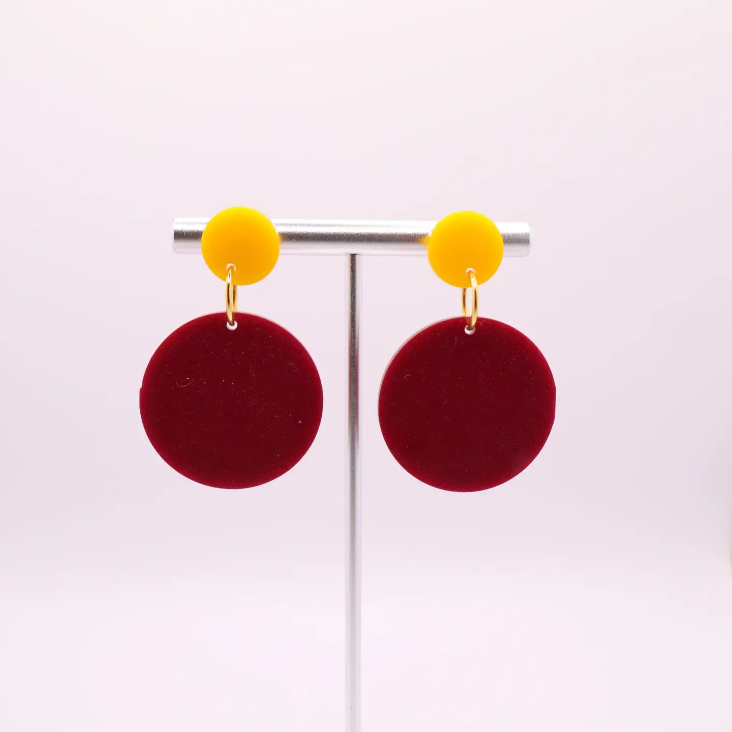 Burgundy and Gold Acrylic Game Day Earrings