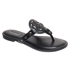 Load image into Gallery viewer, Pierre Dumas Storm MEDALLION SANDAL IN BLACK

