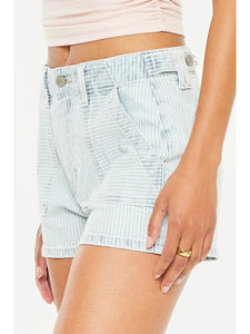 Kan Can High Rise Stripe 90's Boyfriend SHORTS