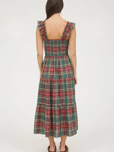 Load image into Gallery viewer, Plaid Smocked Tiered Midi Dress
