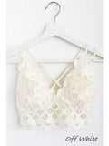 Scalloped lace cami bralette in white
