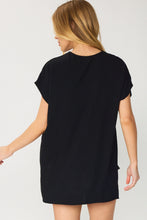 Load image into Gallery viewer, BLACK V Neck Relaxed Fit Short Sleeve Top
