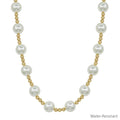 Water Resistant Large Pearl Beaded 14MM Ball with 5MM Beaded Chain 16"-18" Necklace