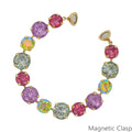 Water Resistant 10&12mm Crystal Light Multi Stone with Magnetic Closure Bracelet