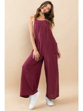 Load image into Gallery viewer, BURGUNDY WIDE LEG JUMPSUIT
