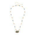 Layering necklace featuring the Florida Gators logo with orange and blue beads on an adjustable chain.