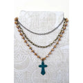 3 Chain Cross Pendant Necklace