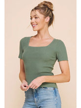Load image into Gallery viewer, Square Neck Ribbed Fine Gauge Top
